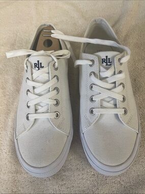 BOGO Ralph Lauren RLL White Canvas Low Top Sneakers